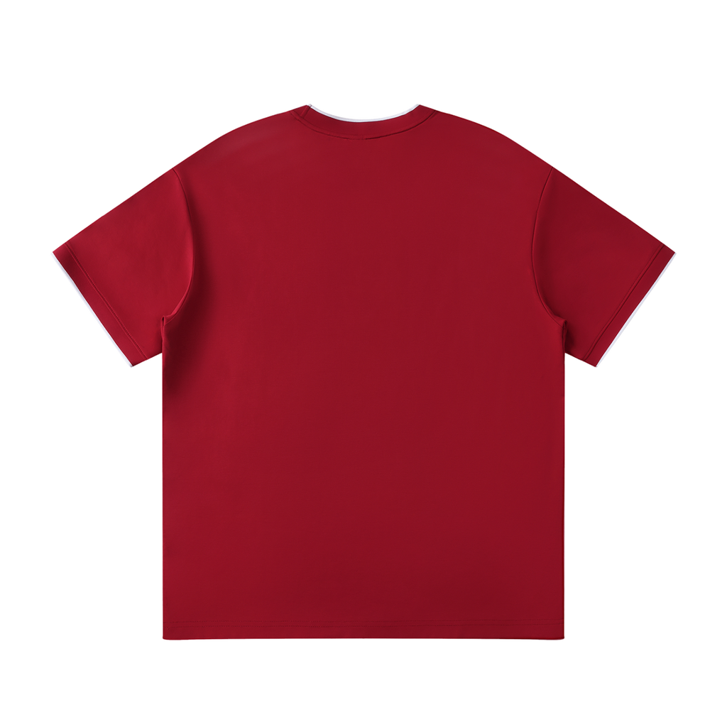 MIROLYUB Unisex Regular Fit T-Shirt undefined in Wine Red, back view