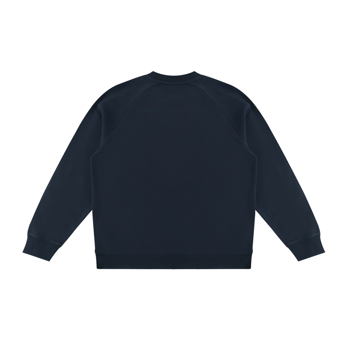 MIROLYUB Intersect Color-Block Sweatshirt in Navy Blue with White, back view