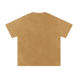 MIROLYUB Afterglow snow-wash oversized cotton tee in Light Brown, back view