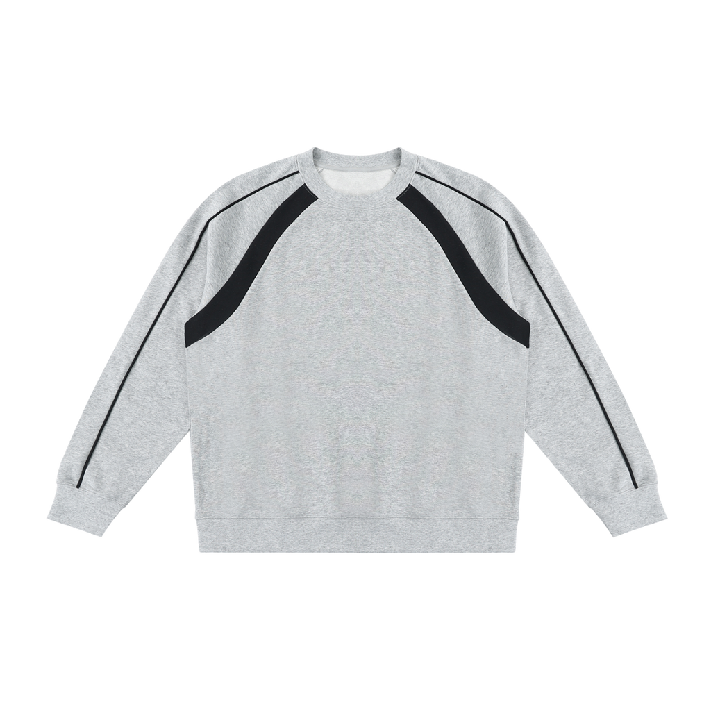 MIROLYUB Intersect Colour-Block Sweatshirt in Flower Gray with Black, front view