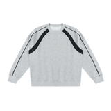 MIROLYUB Intersect Colour-Block Sweatshirt in Flower Gray with Black, front view