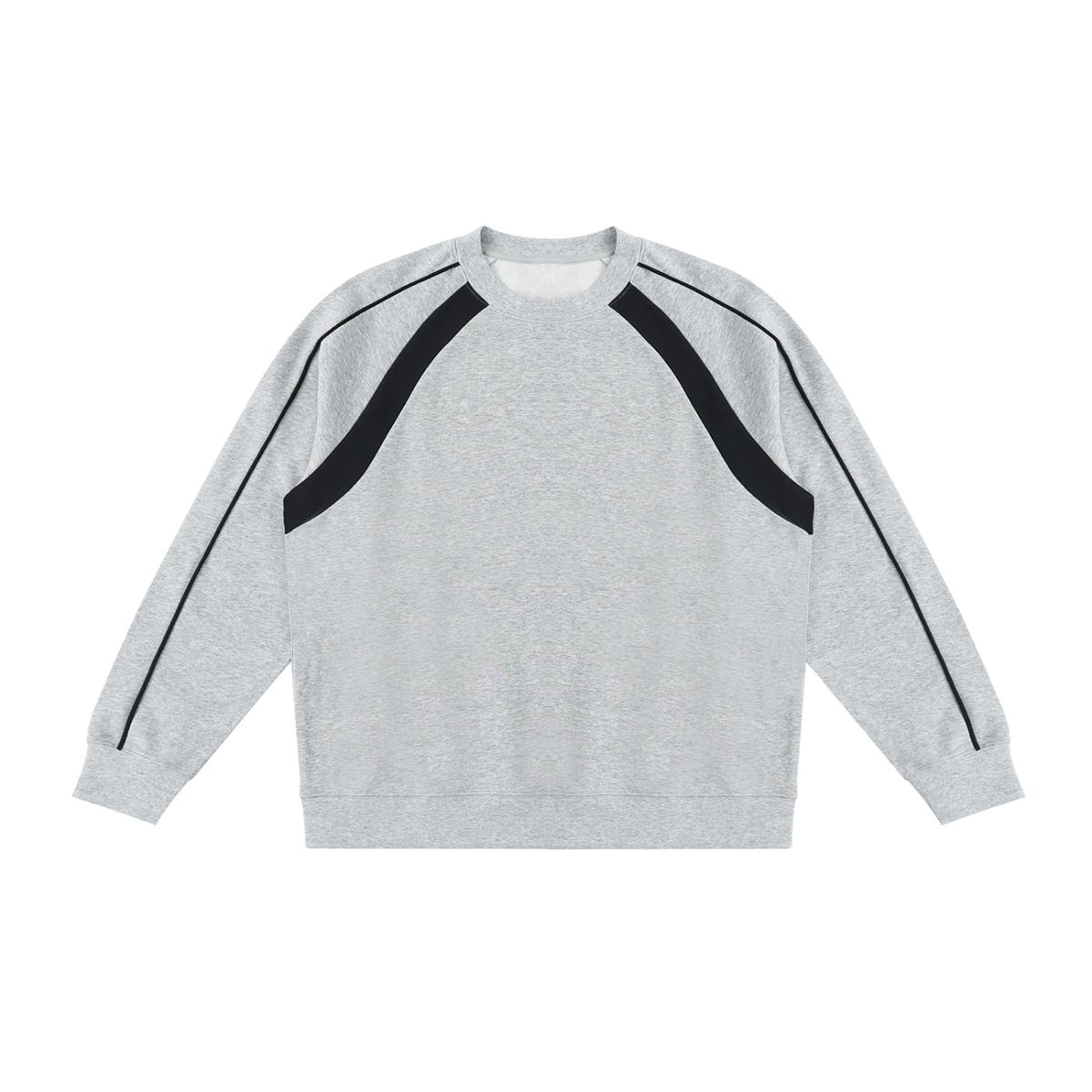 MIROLYUB Intersect Colour-Block Sweatshirt in Flower Gray with Black, front view