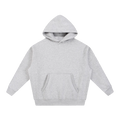 MIROLYUB Loft Boxy Fleece Hoodie in Flower Gray, front view.