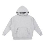 MIROLYUB Loft Boxy Fleece Hoodie in Flower Gray, front view.