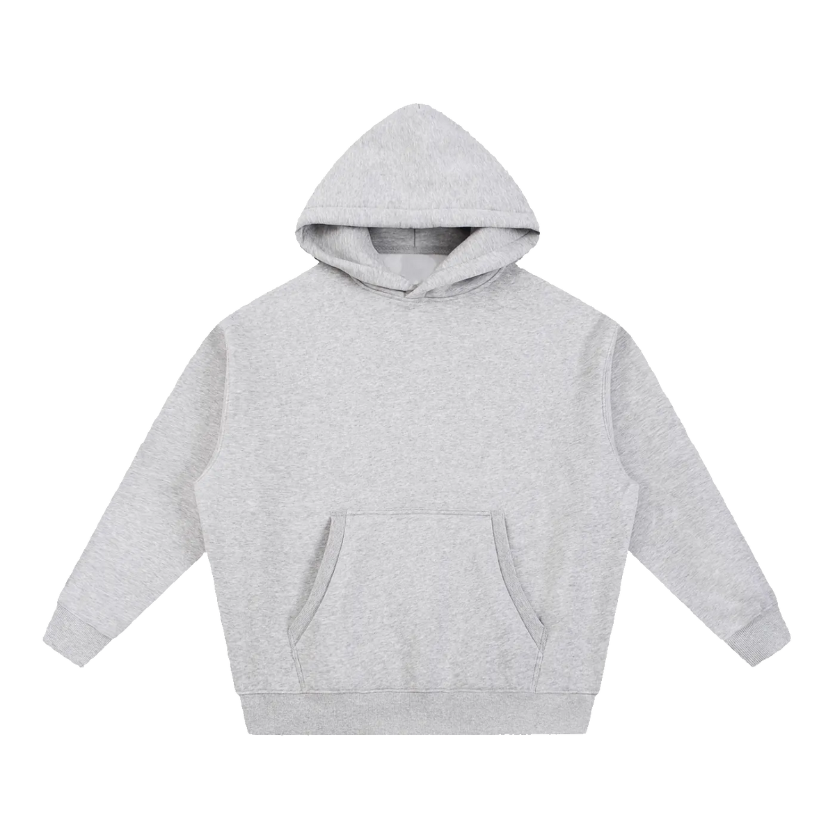 MIROLYUB Loft Boxy Fleece Hoodie in Flower Gray, front view.