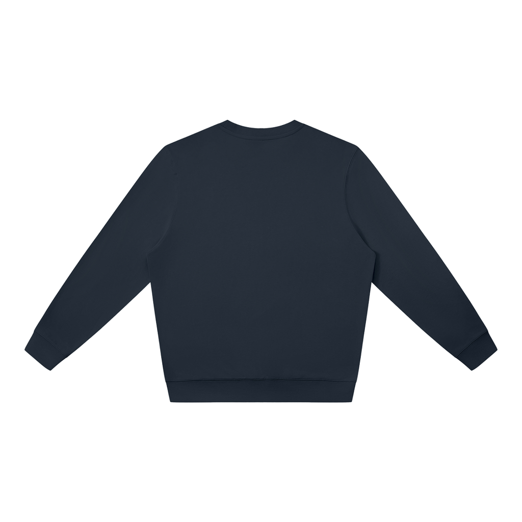MIROLYUB Unisex Oversized Crewneck Sweatshirt undefined in Navy Blue, back view