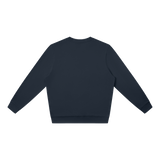 MIROLYUB Unisex Oversized Crewneck Sweatshirt undefined in Navy Blue, back view