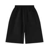 MIROLYUB Lattice Waffle Shorts in Black, back view.