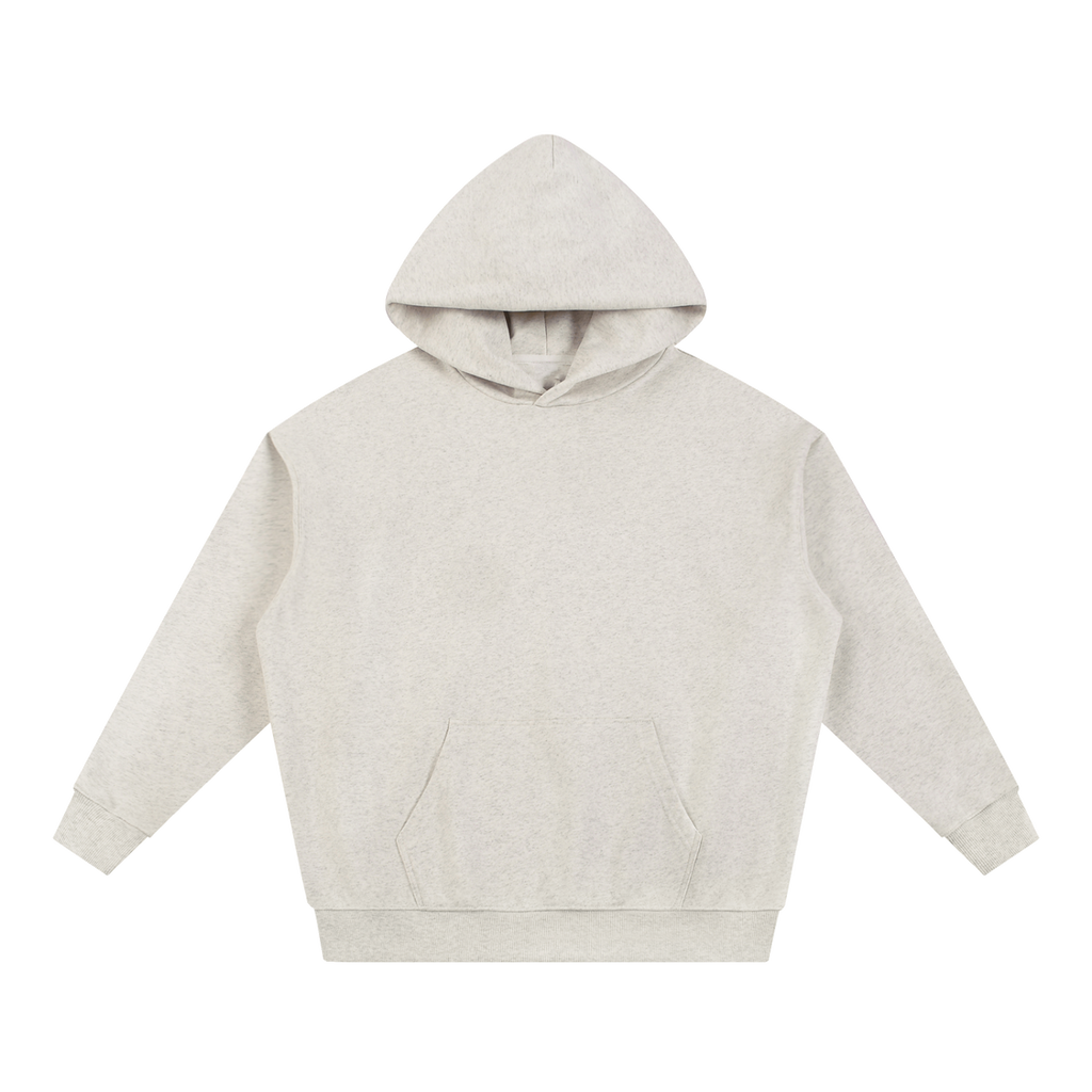 MIROLYUB Bastion Heavyweight Hoodie in Oat Gray, front view