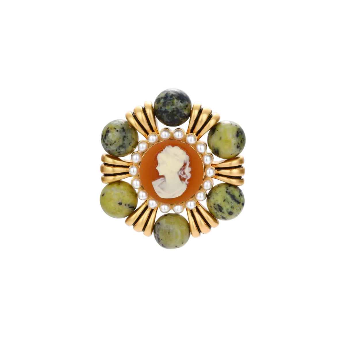 Boleslava Cameo Brooch by MIROLYUB – handmade designer brooch, vintage style jewelry gift, New York jewelry