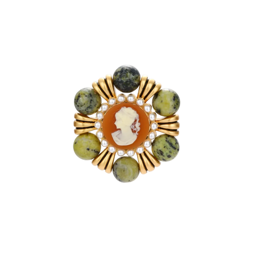Boleslava Cameo Brooch by MIROLYUB – handmade designer brooch, vintage style jewelry gift, New York jewelry