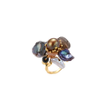 MIROLYUB Cveta Baroque Ring - gold ring with baroque pearl and mother-of-pearl petals
