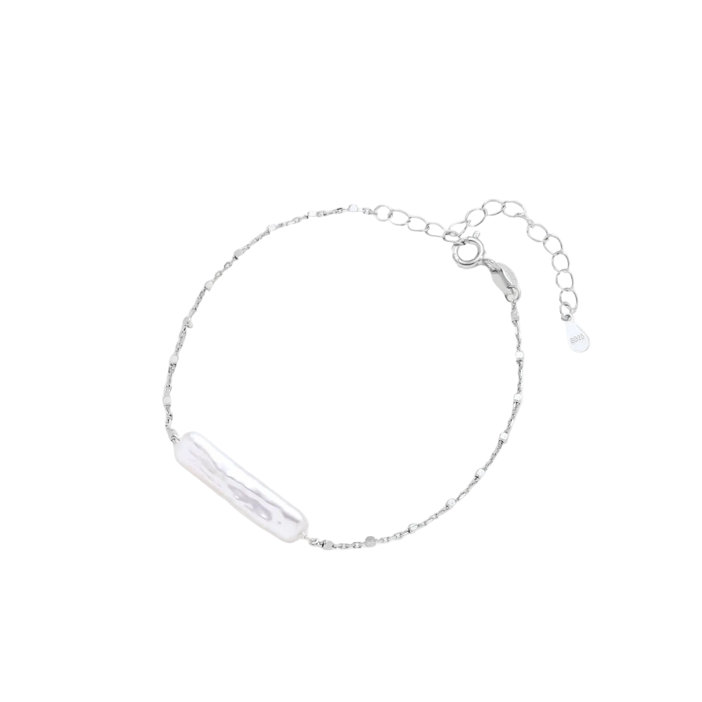 Darina Pearl Chain Bracelet by MIROLYUB – handmade designer bracelet, jewelry gift for her, New York jewelry