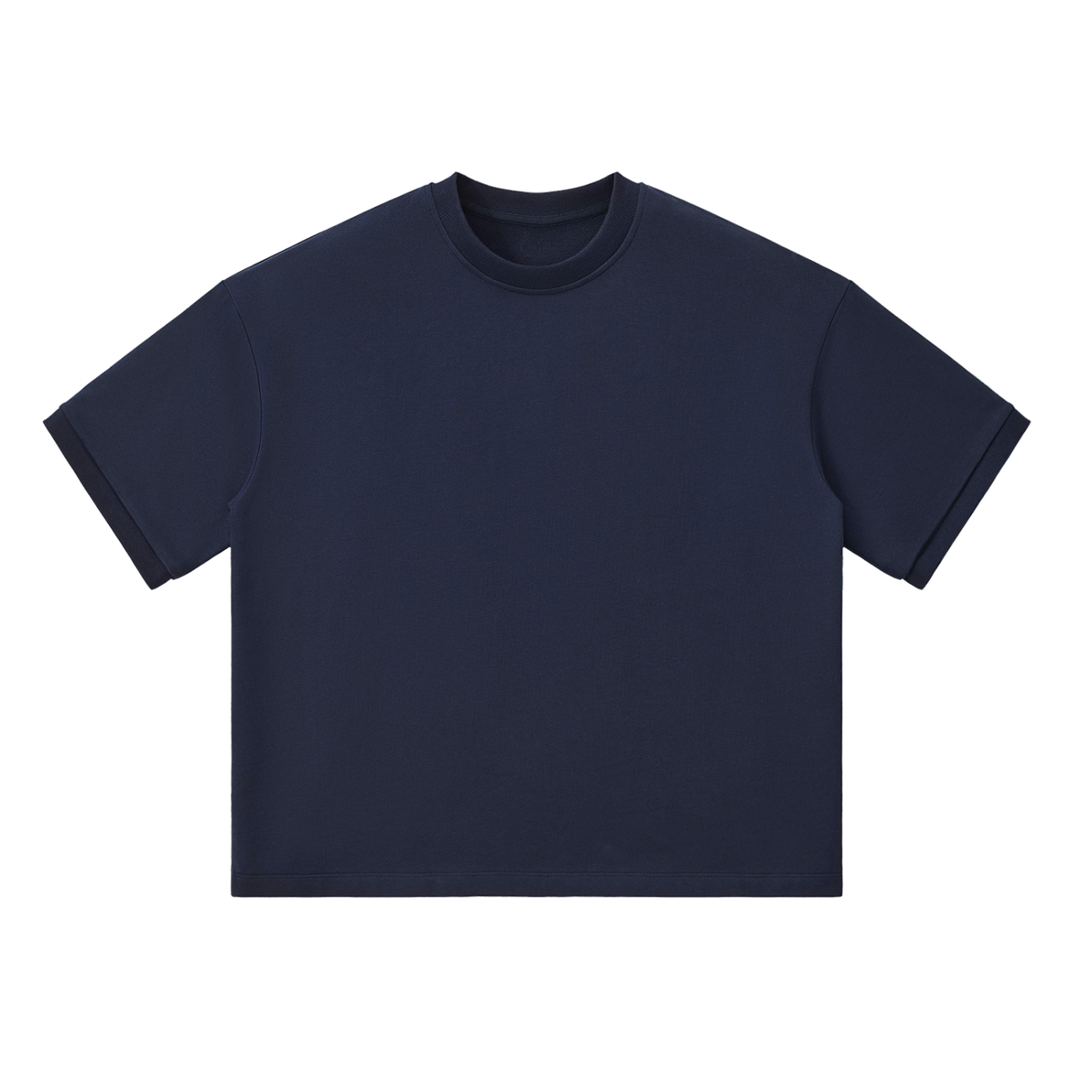 MIROLYUB Unisex Heavyweight Boxy T-Shirt — Navy Blue — front view