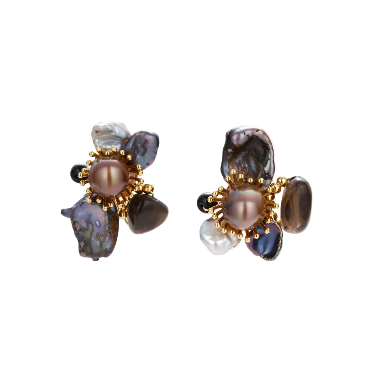 Desanka Floral Earrings by MIROLYUB – handmade designer earrings, jewelry gift for her, New York jewelry