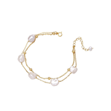 Desislava Layered Pearl Bracelet by MIROLYUB – handmade designer bracelet, jewelry gift for her, New York jewelry