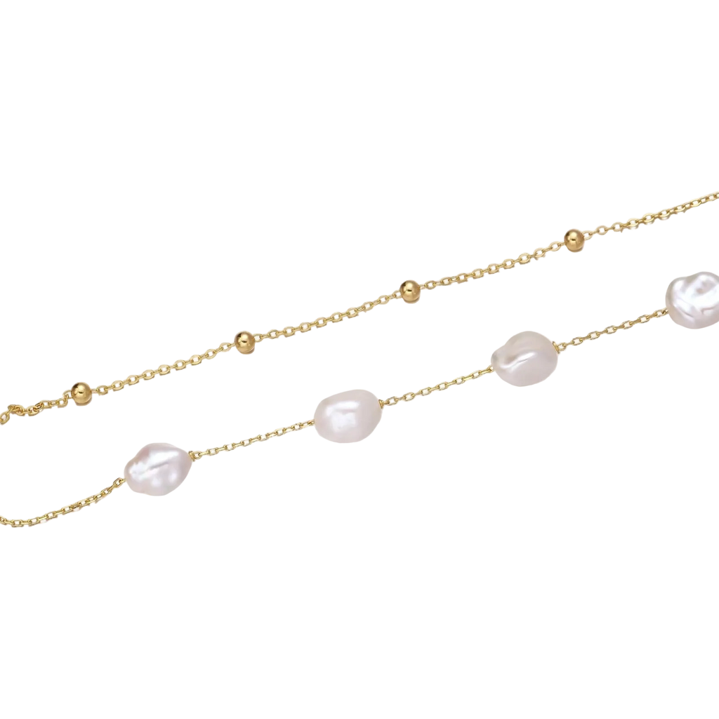 Desislava Layered Pearl Bracelet by MIROLYUB – handmade designer bracelet, jewelry gift for her, New York jewelry