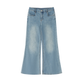 MIROLYUB Diverge flare-leg jeans in Blue, front view