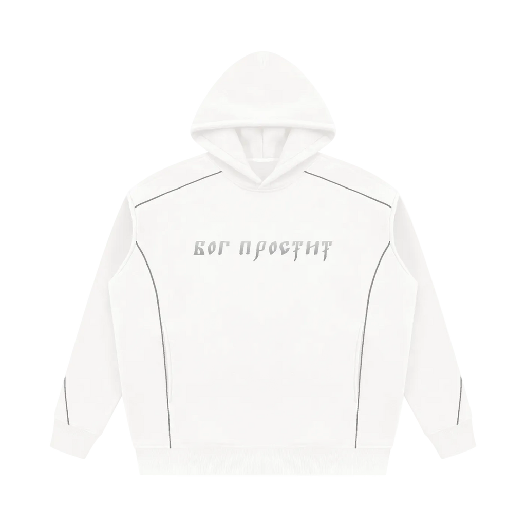 God Forgives / New York — Piping Fleece Hoodie by MIROLYUB – MIROLYUB New York streetwear hoodie, streetwear gift for him