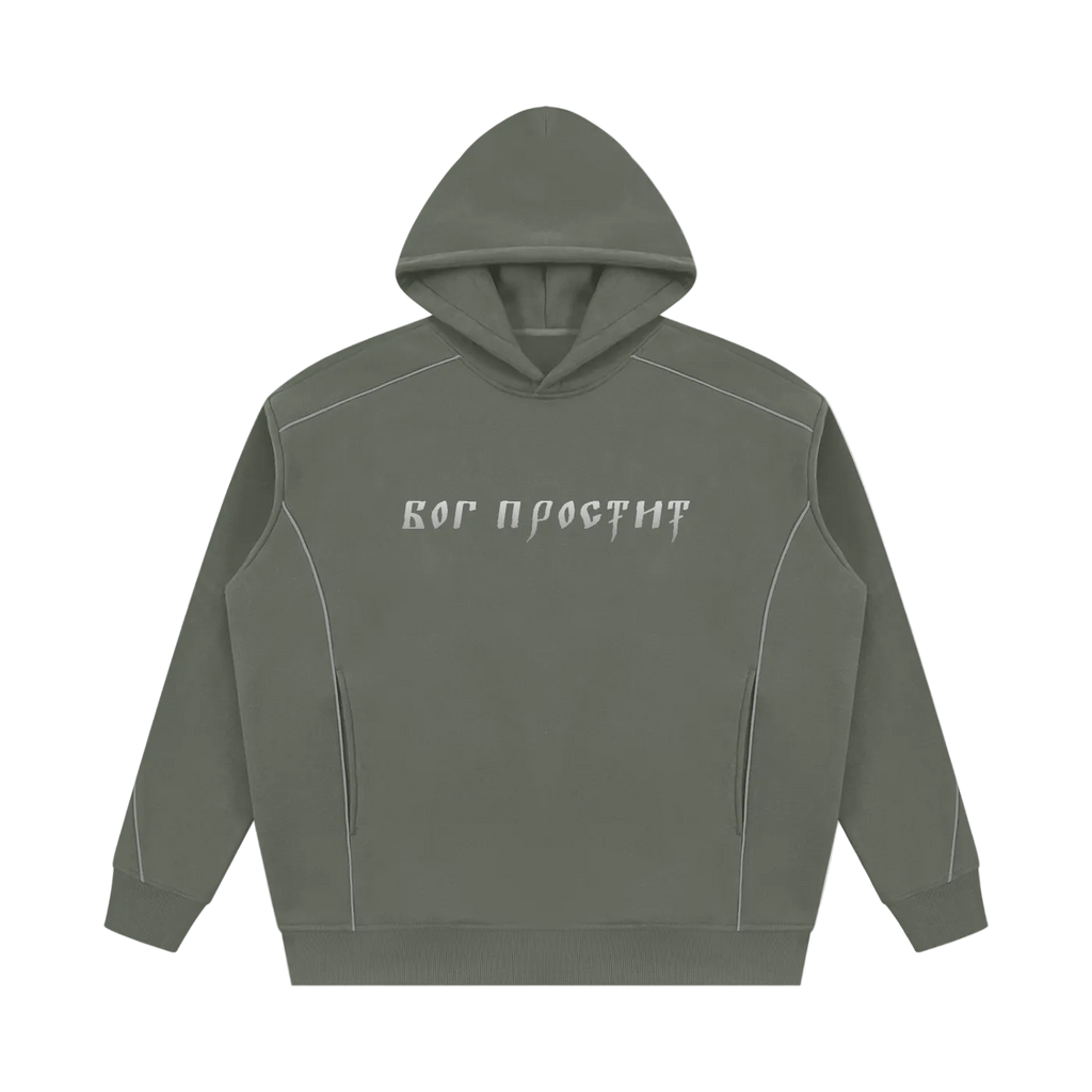 God Forgives / New York — Piping Fleece Hoodie by MIROLYUB – MIROLYUB New York streetwear hoodie, streetwear gift for him