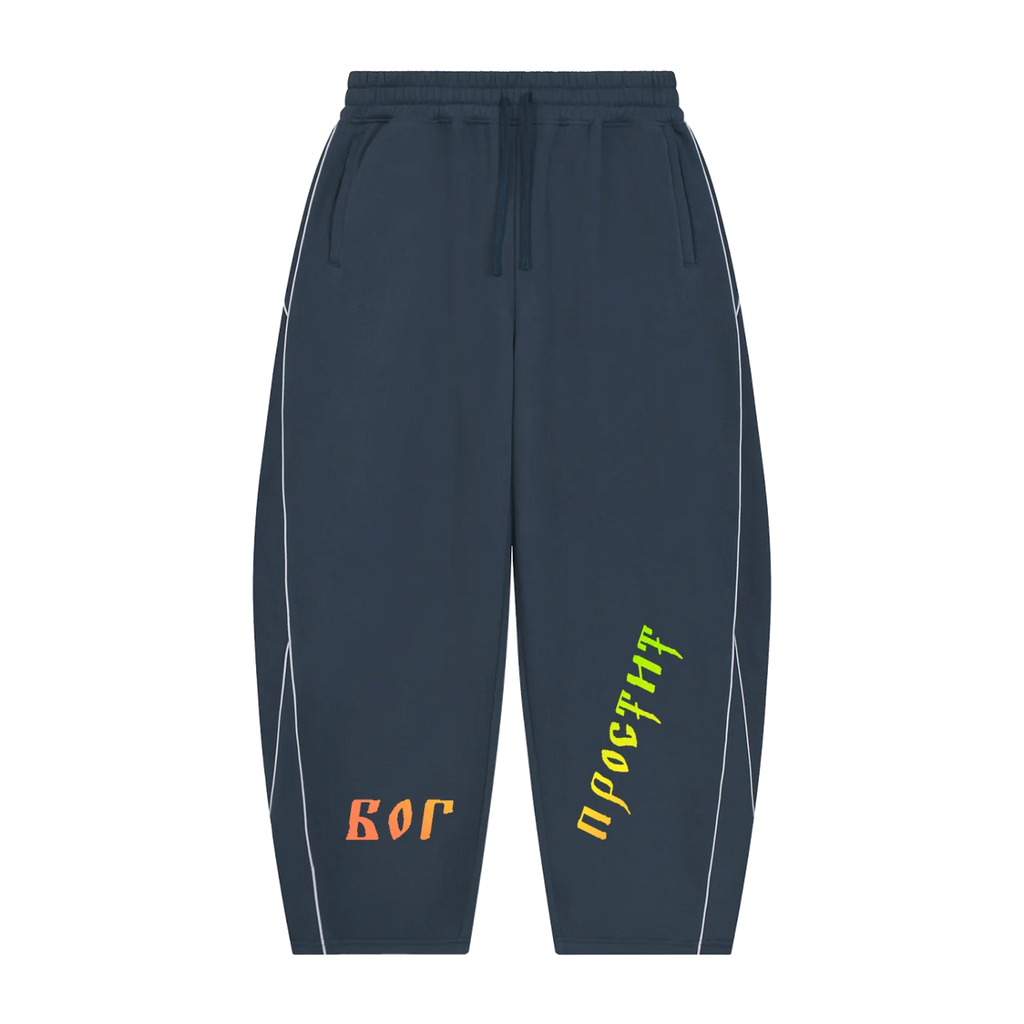 God Forgives — Piping Fleece Sweatpants by MIROLYUB – MIROLYUB New York streetwear sweatpants, streetwear gift for him