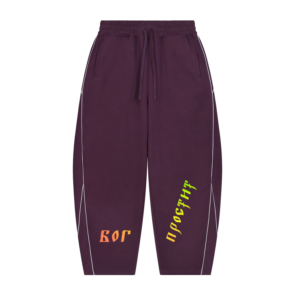 God Forgives — Piping Fleece Sweatpants by MIROLYUB – MIROLYUB New York streetwear sweatpants, streetwear gift for him