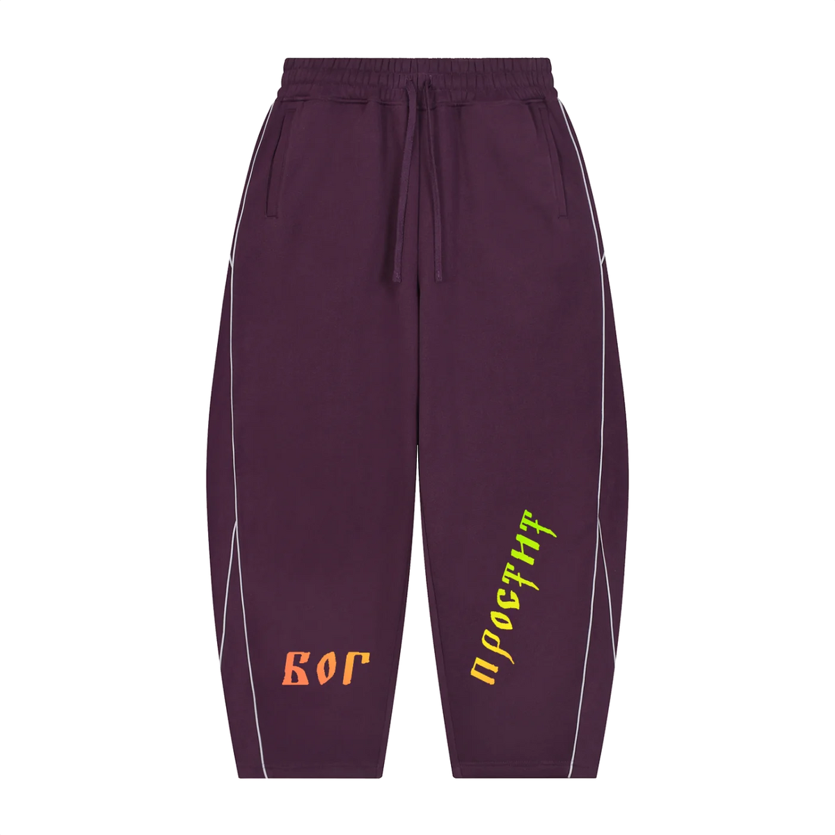 God Forgives — Piping Fleece Sweatpants by MIROLYUB – MIROLYUB New York streetwear sweatpants, streetwear gift for him