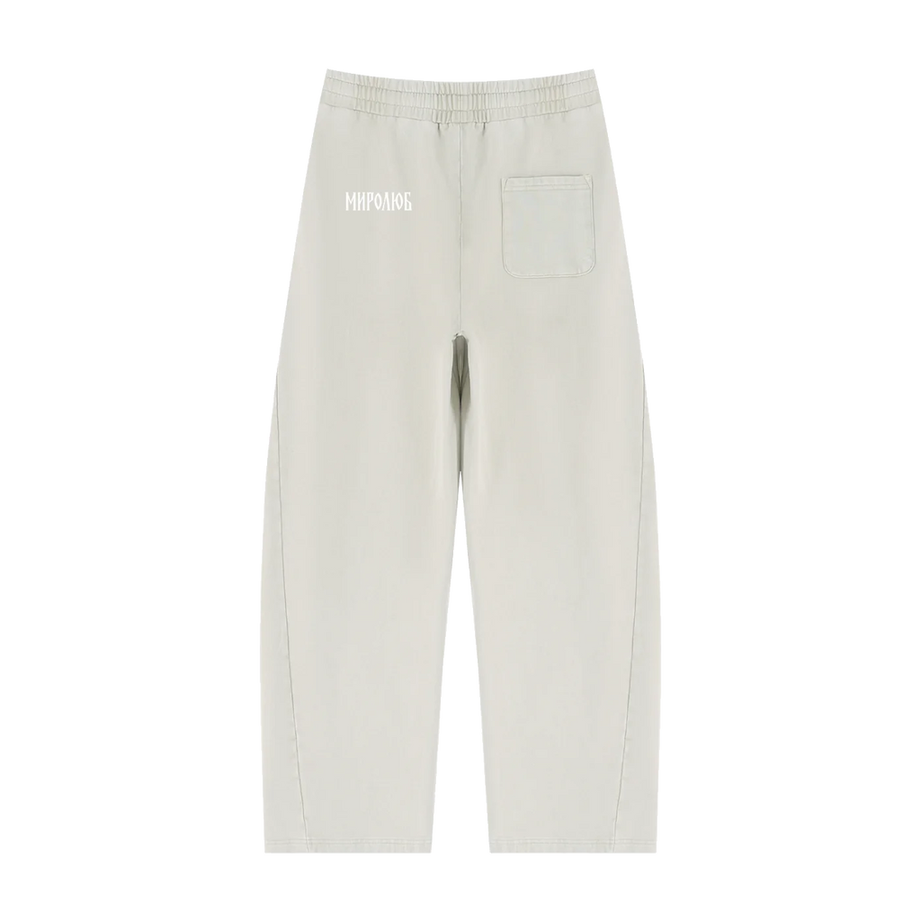 Khuy Voyne — Mineral-Wash Barrel Sweatpants by MIROLYUB – MIROLYUB New York streetwear sweatpants, streetwear gift for him