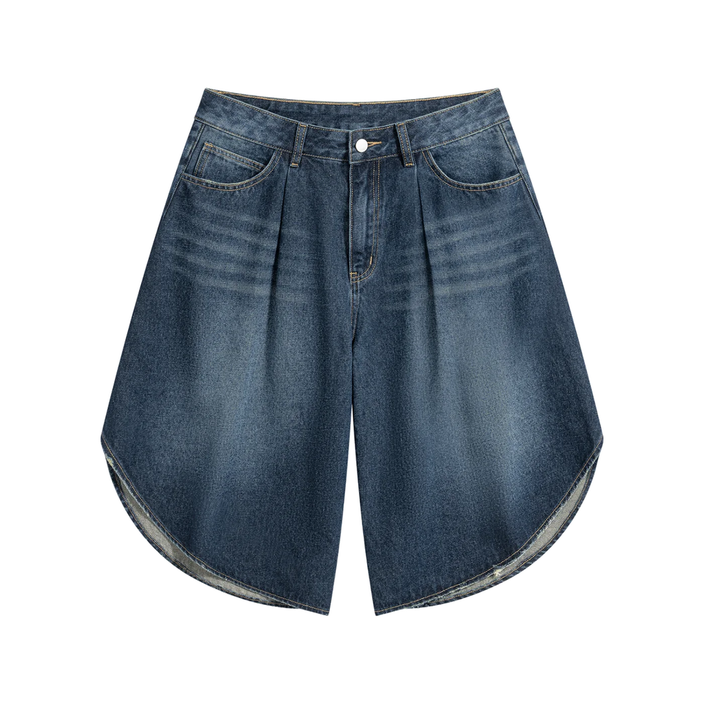 Men’s Wide Leg Denim Shorts by MIROLYUB – MIROLYUB New York streetwear shorts, summer streetwear