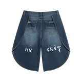 Men’s Wide Leg Denim Shorts by MIROLYUB – MIROLYUB New York streetwear shorts, summer streetwear