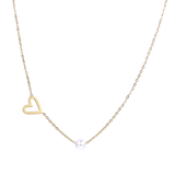 Milana Pearl Heart Necklace by MIROLYUB – handmade designer necklace, jewelry gift for her, New York jewelry