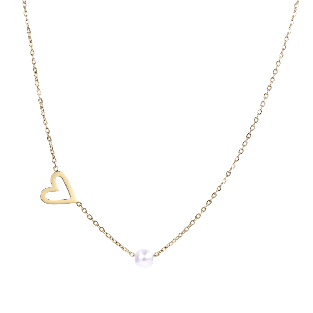 Milana Pearl Heart Necklace by MIROLYUB – handmade designer necklace, jewelry gift for her, New York jewelry