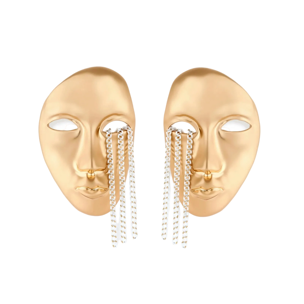 Mislava Face Earrings by MIROLYUB – handmade designer earrings, jewelry gift for her, New York jewelry
