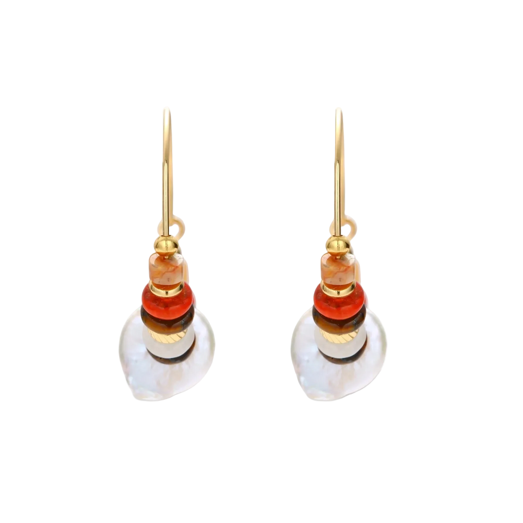Nadezhda Pearl Earrings by MIROLYUB – handmade designer earrings, jewelry gift for her, New York jewelry