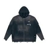 Ne Yebyot — Distressed Zip Knit by MIROLYUB – MIROLYUB New York streetwear knit sweater, streetwear gift for him