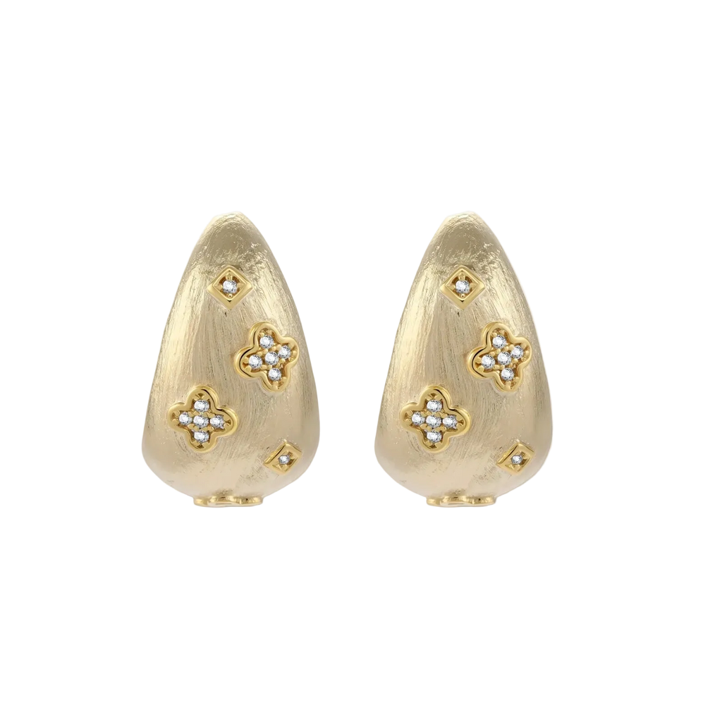 Radost Clover Hoops by MIROLYUB – handmade designer earrings, jewelry gift for her, New York jewelry