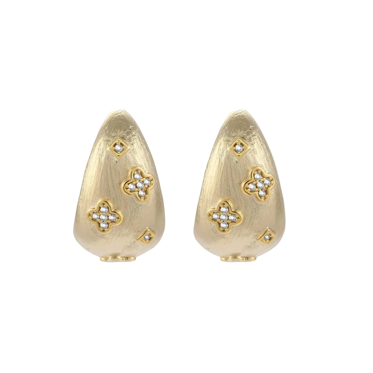 Radost Clover Hoops by MIROLYUB – handmade designer earrings, jewelry gift for her, New York jewelry