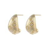 Radost Clover Hoops by MIROLYUB – handmade designer earrings, jewelry gift for her, New York jewelry