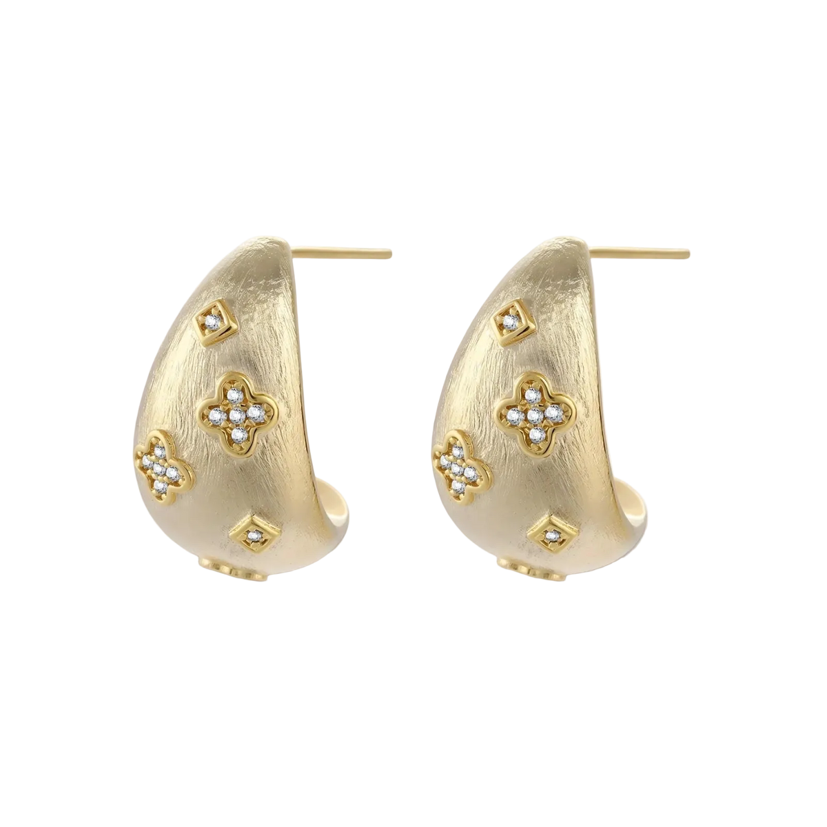 Radost Clover Hoops by MIROLYUB – handmade designer earrings, jewelry gift for her, New York jewelry