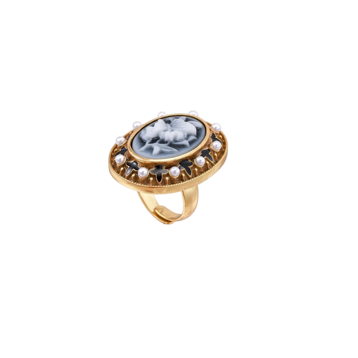 Ruzhana Cameo Ring by MIROLYUB – handmade designer ring, jewelry gift for her, New York jewelry
