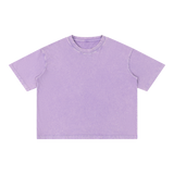 Mineral Wash Boxy Cotton T-Shirt — Purple, front view