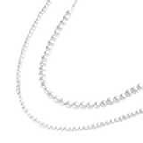 Svetislav sterling silver necklace detail showing graduated round beads in a doubled arrangement