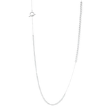 Long view of Svetislav sterling silver necklace with graduated beads and a toggle clasp