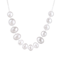 Svetozar sterling silver necklace detail showing graduated rounded discs with a brushed finish