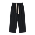 Traverse — Cotton Drawstring Cargo Pants / Carbon — Black, front view