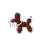 Veselin Dog Brooch by MIROLYUB – handmade designer brooch, vintage style jewelry gift, New York jewelry