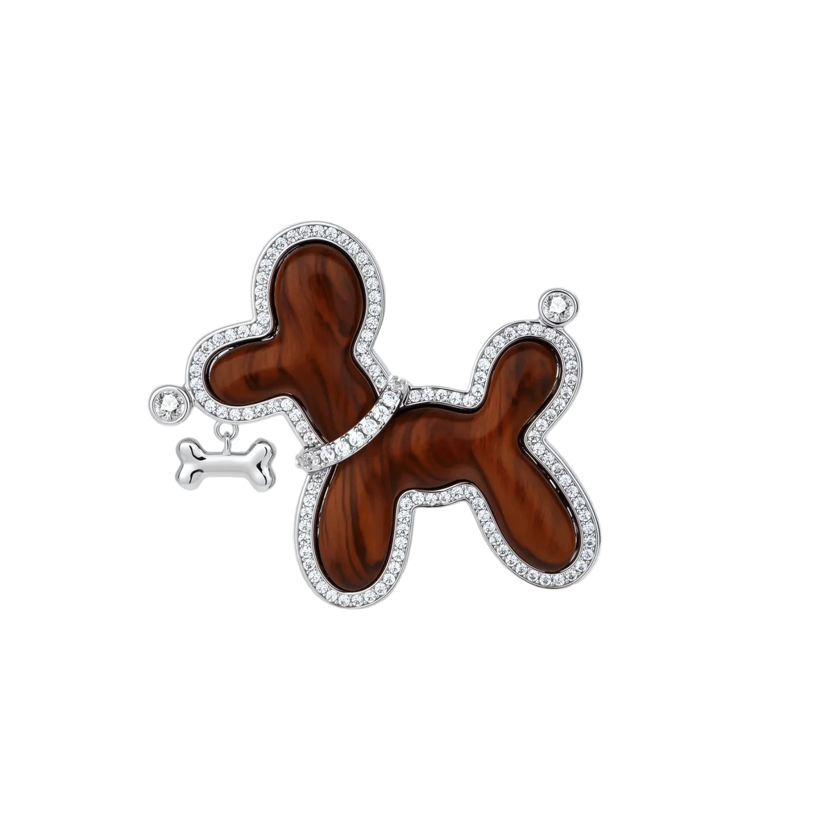 Veselin Dog Brooch by MIROLYUB – handmade designer brooch, vintage style jewelry gift, New York jewelry