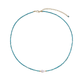Veselina Apatite Pearl Necklace by MIROLYUB – handmade designer necklace, jewelry gift for her, New York jewelry