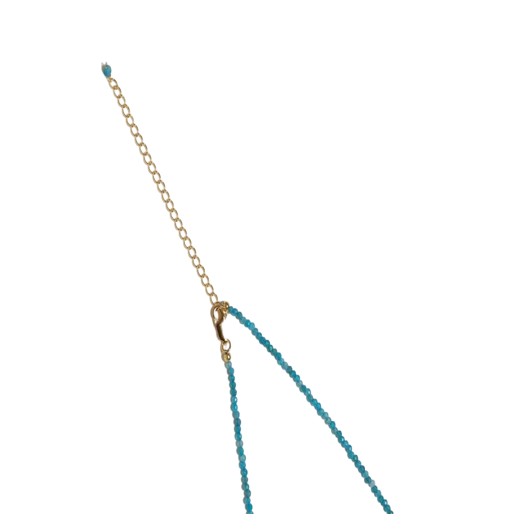 Veselina Apatite Pearl Necklace by MIROLYUB – handmade designer necklace, jewelry gift for her, New York jewelry