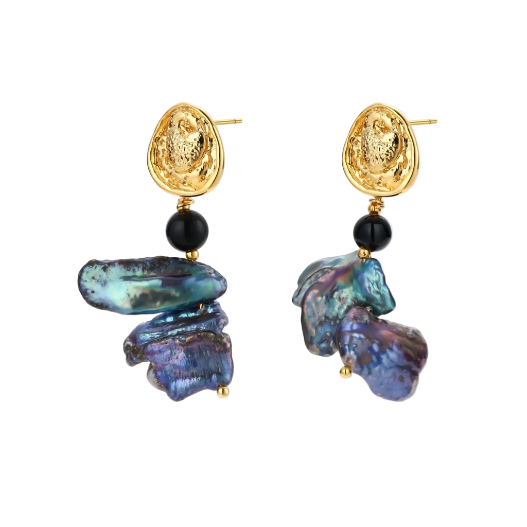 Veselinka Baroque Drop Earrings by MIROLYUB – handmade designer earrings, jewelry gift for her, New York jewelry